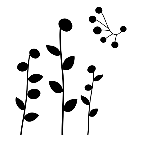 Vinilo flor II, 80x92, Vinilo Autoadhesivo, Mate, Original, Negro-