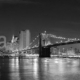 Black and white New York City at night panoramic picture, USA., 200x200, Lona, Lona opaca, Invertir, Todo color
