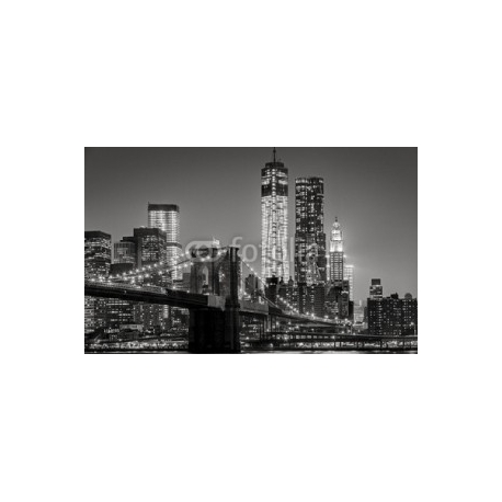 New York by night. Brooklyn Bridge, Lower Manhattan – Black an, 400x250, Papel Pared, , Original, Todo color
