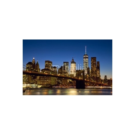 Brooklyn Bridge and New York City Manhattan skyline at dusk, 400x250, Papel Pared, , Original, Todo color