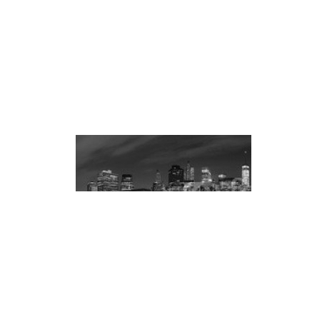 Black and white New York City at night panoramic picture, USA., 109xNaN, Lienzo, Sin Bastidor, Original, Blanco y negro