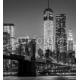 New York by night. Brooklyn Bridge, Lower Manhattan – Black an, 220x240, Papel Pared, , Original, Blanco y negro