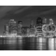 Black and white New York City at night panoramic picture, USA., 315x249, Papel Pared, , Original, Blanco y negro