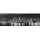 Black and white New York City at night panoramic picture, USA., 94x30, Papel Pared, , Original, Todo color