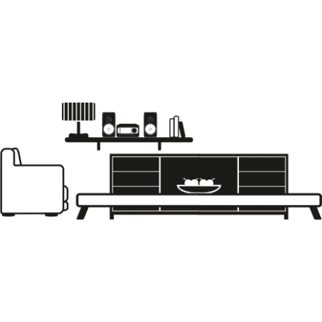 Vinilo muebles, 120x43, Vinilo Autoadhesivo, Mate, Original, Negro-