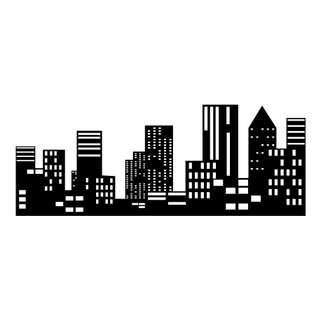 Vinilo skyline ciudad, 210x80, Vinilo Autoadhesivo, Mate, Original, Original-