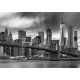 New York City Skyline, 215x150, Vinilo Adhesivo, Sin Laminado (3 años garantía en exterior/interior), Original, Blanco y negro