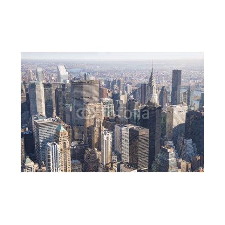 New York city skyline in the morning., 85x56, Vinilo Adhesivo, , Original, Todo color