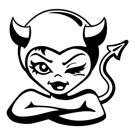 Vinilo diabla, 60x60, Vinilo Autoadhesivo, Mate, Original, Negro-