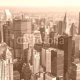 New York city skyline in the morning., 300x300, Papel Pared, Acabado ARENADO, Original, Sepia