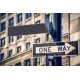 Blank sign and one way roadsign in New York City, USA, 300x200, Vinilo Adhesivo, , Original, Todo color