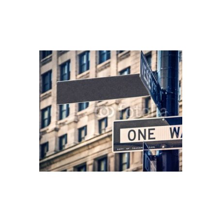 Blank sign and one way roadsign in New York City, USA, 300x255, Papel Pared, , Original, Todo color