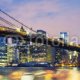 Brooklyn Bridge at dusk, 200x200, Vinilo Adhesivo, , Original, Todo color