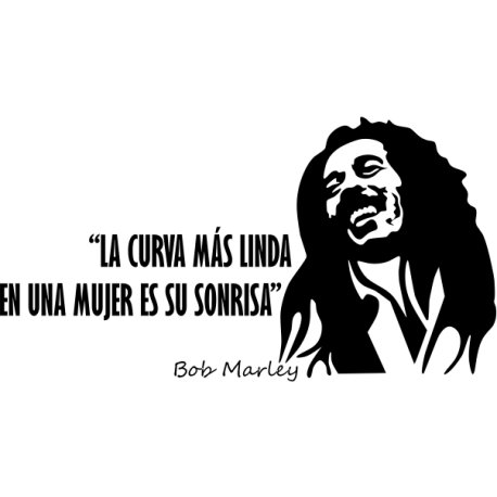 Vinilo la curva más linda...Bob Marley, 122x65, Vinilo Autoadhesivo, Mate, Original, Violeta-