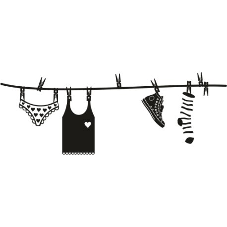 Vinilo ropa colgada, 150x54, Vinilo Autoadhesivo, Mate, Invertir, Gris-