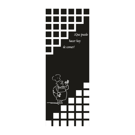 Vinilo que puedo hacer de comer hoy II, 64x174, Vinilo Autoadhesivo, Colores Especiales, Original, Arenado Plata (Cristales)-