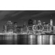 Black and white New York City at night panoramic picture, USA., 400x250, Papel Pared, Acabado LISO, Original, Blanco y negro