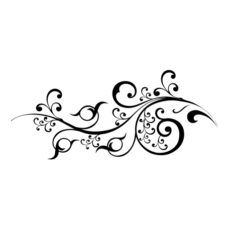 Vinilo floral enredado III, 120x51, Vinilo Autoadhesivo, Mate, Invertir, Negro-