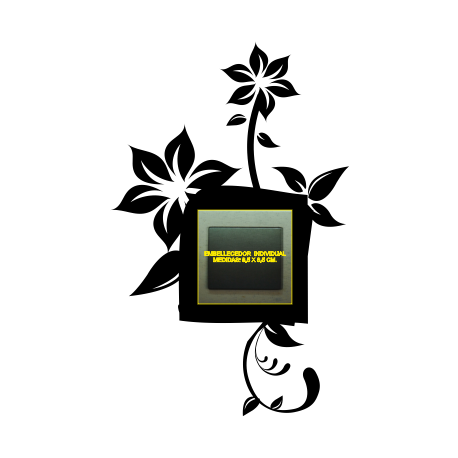 Vinilo enchufe floral individual, 22x34, Vinilo Autoadhesivo, Mate, Original, Blanco-