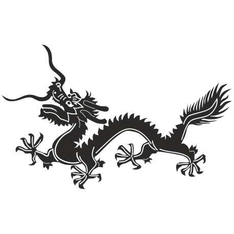 Vinilo dragón chino, 80x50, Vinilo Autoadhesivo, Mate, Original, Amaranto-