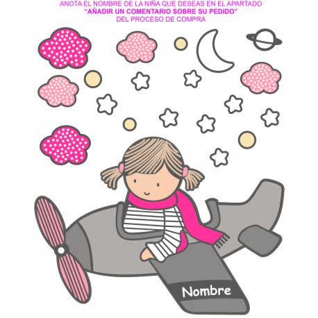 Vinilo aviadora chica II, 95x110, Vinilo Autoadhesivo, Mate, Original, Original-