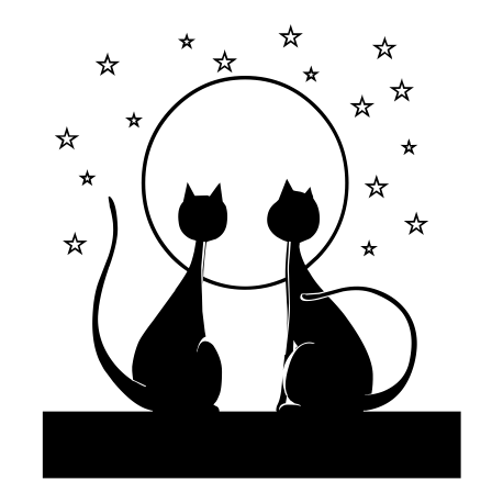 Vinilo infantil gatitos, 30x33, Vinilo Autoadhesivo, Mate, Original, Negro-