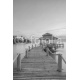 Summer, Travel, Vacation and Holiday concept - Wooden pier betwe, 150x225, Metracrilato, BASTIDOR TRASERO, Original, Blanco y negro