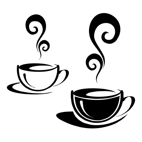 Vinilo tazas de cafe, 60x54, Vinilo Autoadhesivo, Mate, Original, Negro-