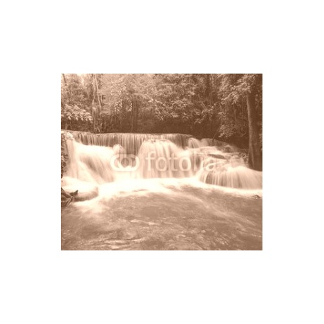 Huay Mae Kamin Waterfall, beautiful waterfall in autumn forest, Kanchanaburi province, Thailand, 4x3.5, Papel Pared, Acabado LISO, Original, Sepia
