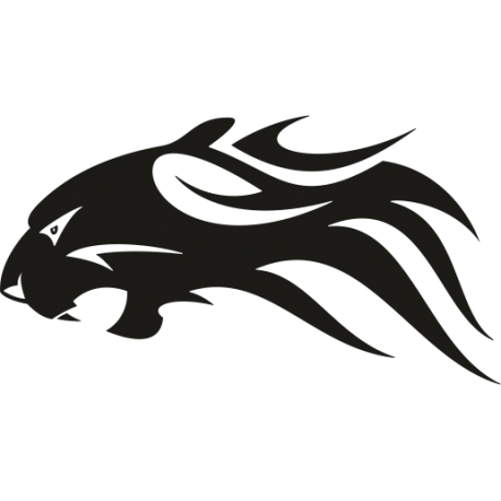 Vinilo leon III, 80x43, Vinilo Autoadhesivo, Mate, Original, Negro-