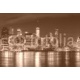 Black and white New York City at night panoramic picture, USA., 102x68, Cartón Pluma, 5MM, Original, Sepia