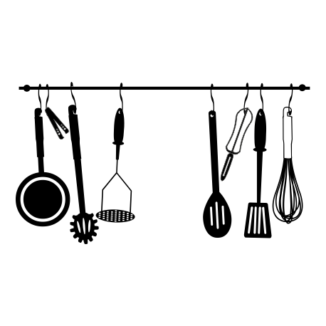 Vinilo cocina cucharones, 50x27, Vinilo Autoadhesivo, Mate, Original, Verde Lima-