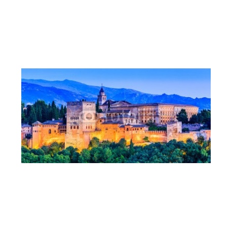 Alhambra, Granada, Spain., 140x70, Vinilo Adhesivo, Sin Laminado (3 años garantía en exterior/interior), Original, Todo color