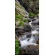 Waterfall and rocks covered with moss in the forest, 130x300, Vinilo Adhesivo, Sin Laminado (3 años garantía en exterior/interior), Original, Todo color
