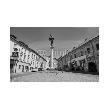 Bronze angel of Uzupis in Vilnius, 390x240, Papel Fotográfico, Papel Poster 150 gr. (posters y mupis publicitarios), Original, Blanco y negro