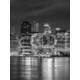 Black and white New York City at night panoramic picture, USA., 150x200, Papel Fotográfico, Papel Fotográfico 200 gr. (papel fotográfico alta calidad), Original, Todo color