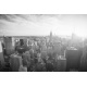 New York city skyline, 45x30, Vinilo Adhesivo, Sin Laminado (3 años garantía en exterior/interior), Original, Blanco y negro