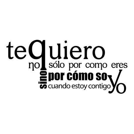 Vinilo te quiero, 105x48, Vinilo Autoadhesivo, Mate, Original, Azul Brillante-