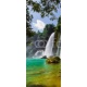 Bangioc waterfall in Caobang, Vietnam - The waterfalls are located in an area of mature karst formations were the original limestone bedrock layers are being eroded., 64x159, Vinilo Adhesivo, Laminado Brillo (protección arañazos y rayos UVI), Original, Todo color
