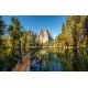 Middle Cathedral Rock reflecting in Merced River at Yosemite, 360x228, Papel Pared, Acabado LISO, Original, Todo color