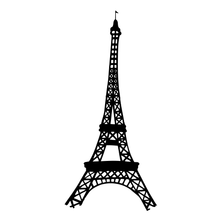 Vinilo Torre Eiffel, 90x195, Vinilo Autoadhesivo, Mate, Original, Negro-