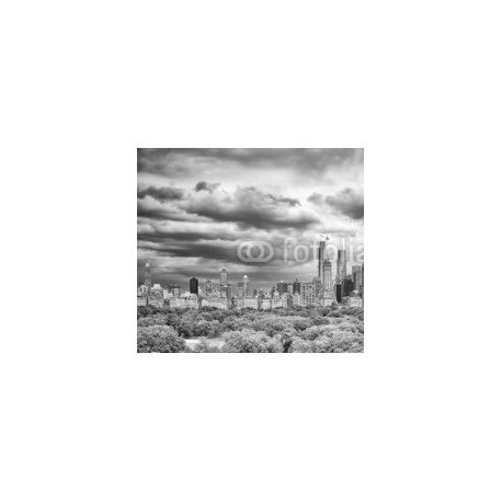 Stormy sky over the Central Park and Manhattan skyline, New York, USA., 200x180, Papel Pared, Acabado LISO, Original, Blanco y negro