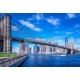 brooklyn bridge in front of manhattan, new york, 90x61, Vinilo Adhesivo, Laminado Mate (protección arañazos y rayos UVI), Original, Todo color