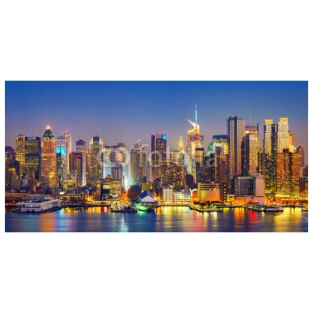 View on Manhattan at night, New York, USA, 200x100, Metracrilato, TORNILLOS, SEPARADOS Y EMBELLECEDORES, Original, Todo color