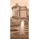 Conservatory Garden Center Fountain in Central Park, with Fifth Avenue buildings in the background, New York City, USA., 70x147, Vinilo Adhesivo, Vinilo Microperforado (especial para cristales), Original, Sepia