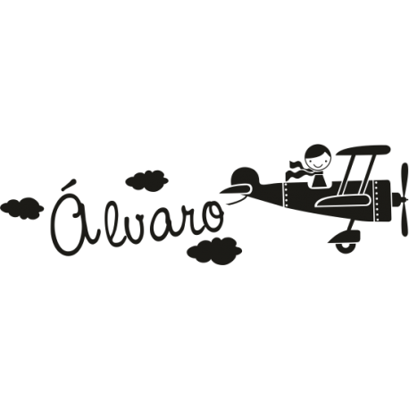 Vinilo avión chico, 101x30, Vinilo Autoadhesivo, Mate, Original, Azul Brillante-