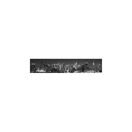 Midtown Manhattan skyline, 176x35, Vinilo Adhesivo, Laminado Brillo (protección arañazos y rayos UVI), Original, Blanco y negro