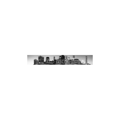Panorama of New York City Manhattan skyline, 260x39, Vinilo Adhesivo, Laminado Brillo (protección arañazos y rayos UVI), Original, Blanco y negro