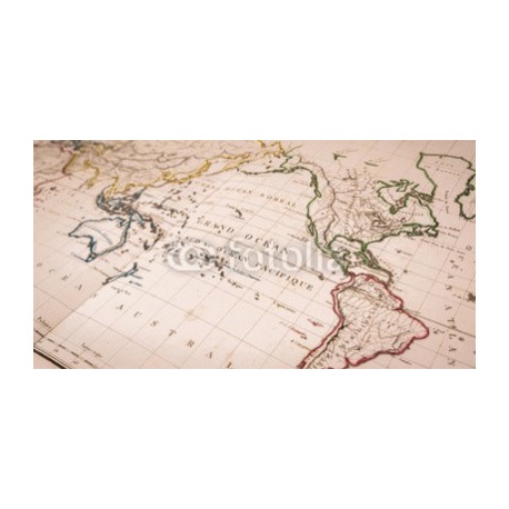 Map of the world centered on the Pacific Ocean, 19th century, 279x145, Papel Pared, Acabado LISO, Original, Todo color