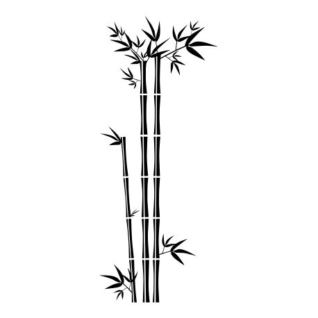 Vinilo floral bambú, 53x122, Vinilo Autoadhesivo, Mate, Original, Verde Oscuro-